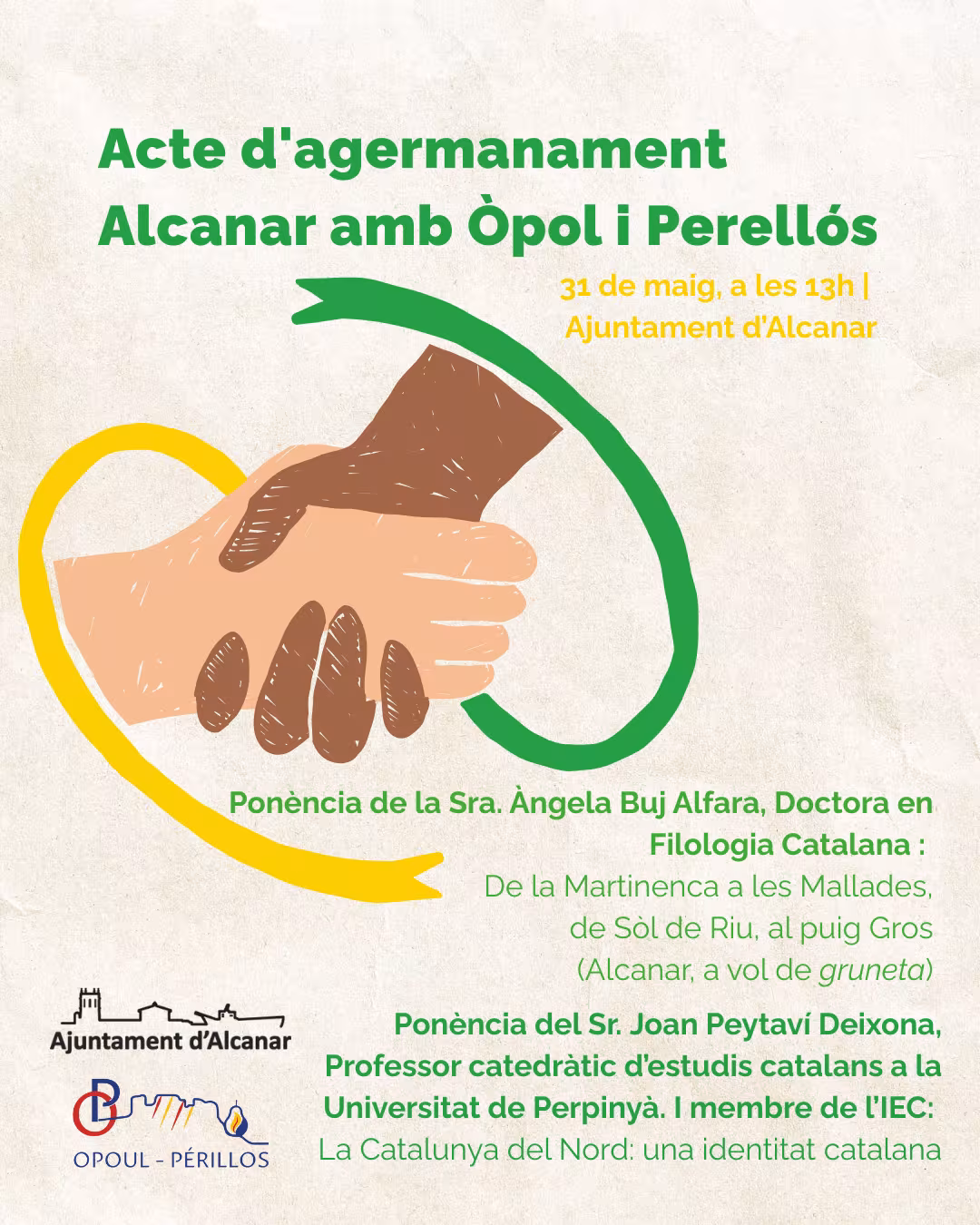 Alcanar i Ôpol-Perellós formalitzen l’agermanament: un pont que uneix el nord i el sud de Catalunya