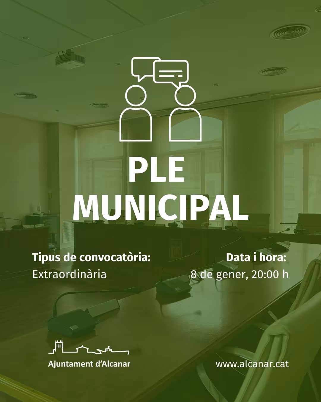 El Ple de l’Ajuntament d’Alcanar elegirà el nou alcalde o alcaldessa el dijous dia 8 de gener