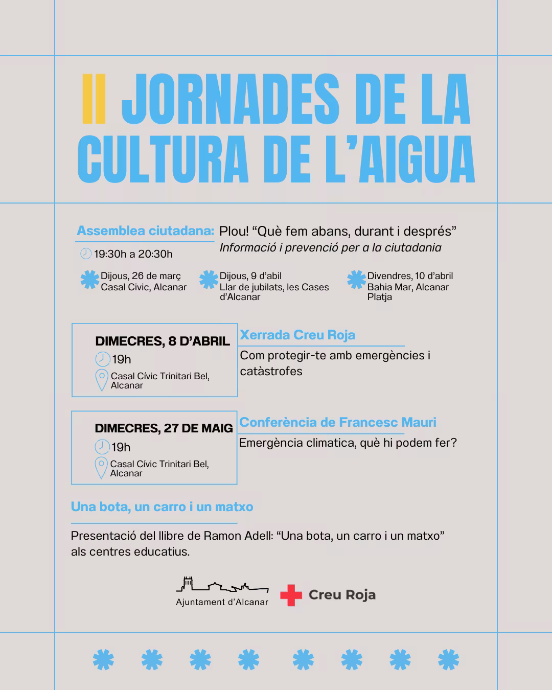 L'Ajuntament d'Alcanar presenta les II Jornades de la Cultura de l'Aigua amb els reptes vinculats al canvi climàtic en el centre