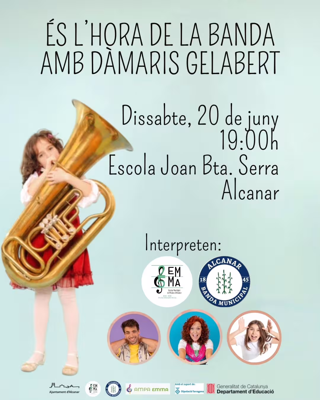 "És l'hora de la banda", amb Dàmaris Gelabert, arriba a Alcanar per a celebrar els 25 anys de l'EMMA