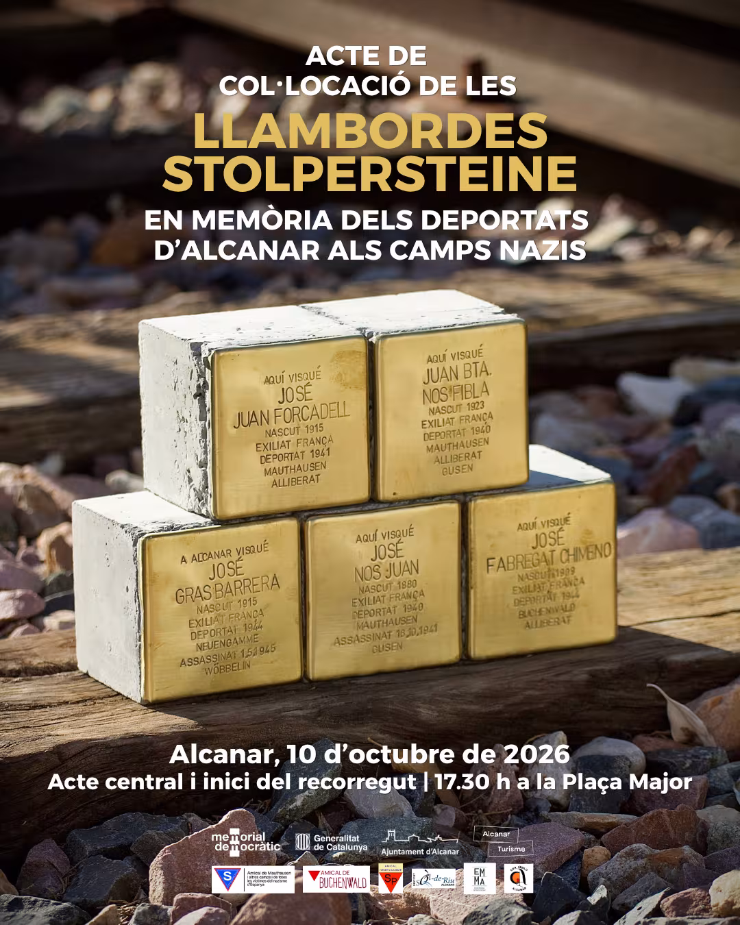 Alcanar retrà homenatge als seus deportats als camps nazis amb les llambordes Stolpersteine