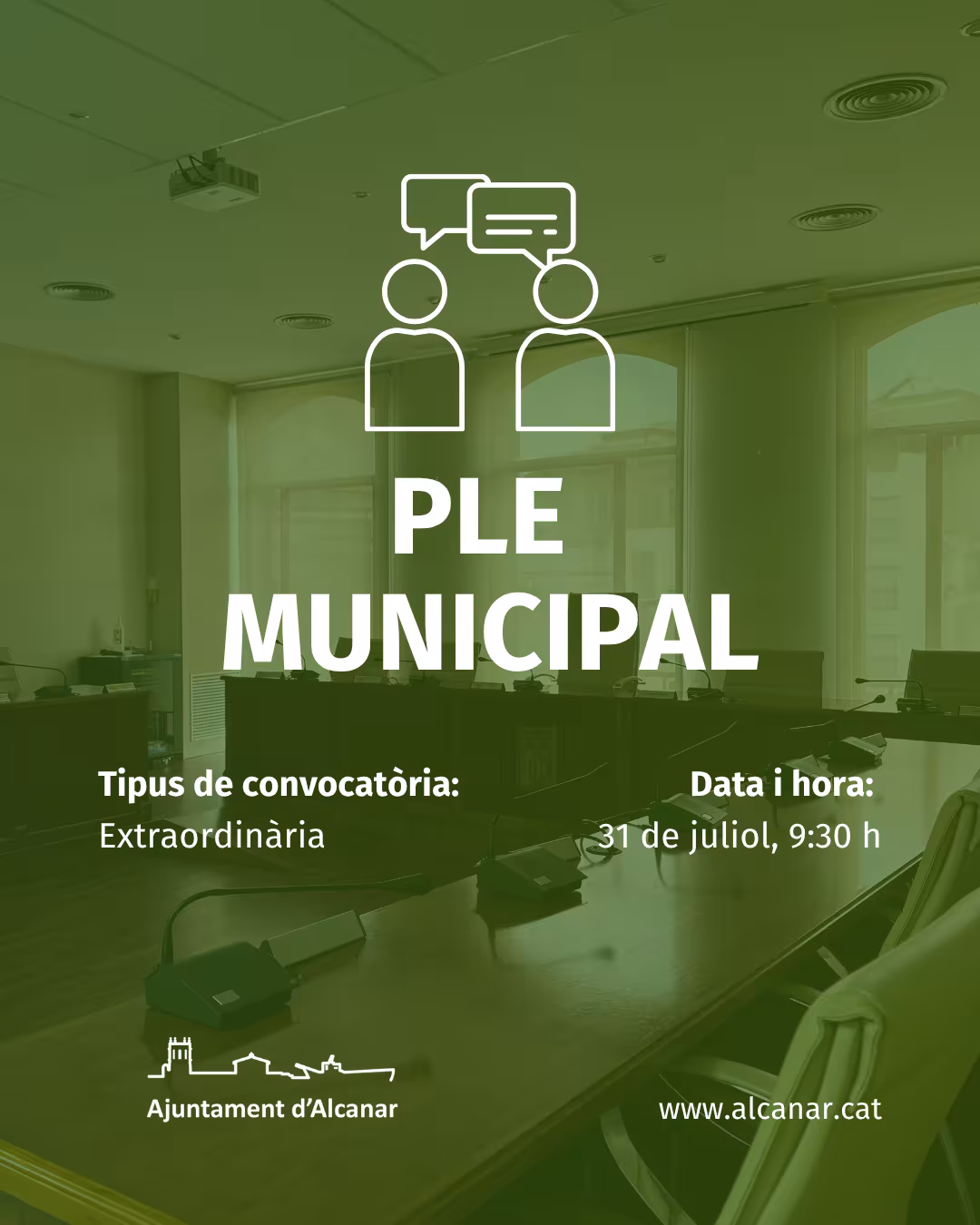 Ple extraordinari, 31 de juliol de 2026