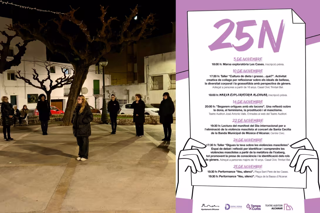 Alcanar tanca un mes d’accions pel 25N alçant la veu per les dones que ja no la tenen
