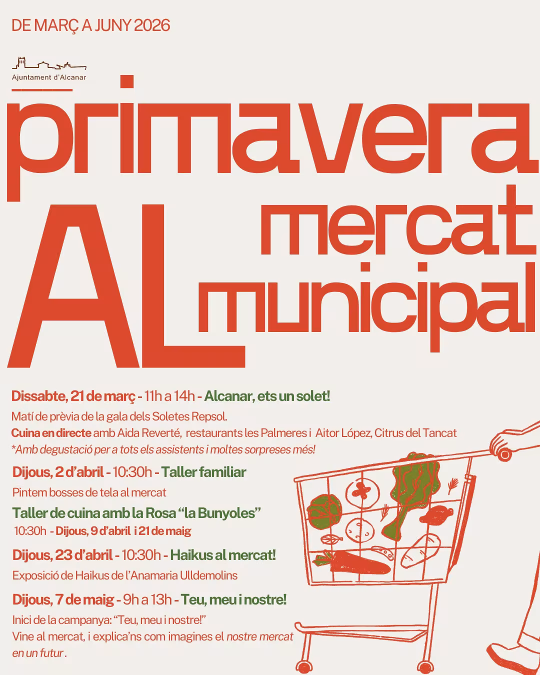 El Mercat Municipal d’Alcanar dona la benvinguda a la primavera amb una nova programació plena de vida